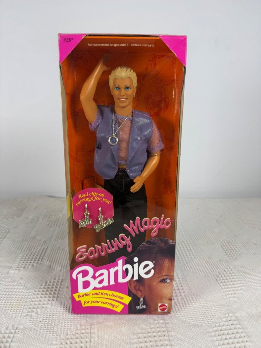Earring Magic Ken Doll Vintage 1992 Mattel Includes Clip On Earrings 2290 NIB